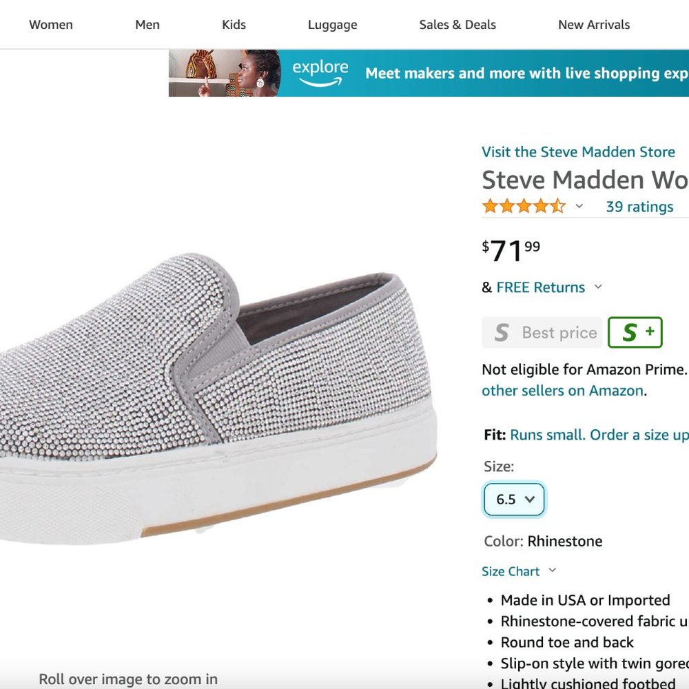 Steve Madden Rhinestone Flats-Never worn-8.5